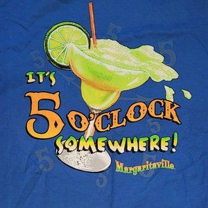 margaritaville it's 5 o'clock somewhere t shirt blue